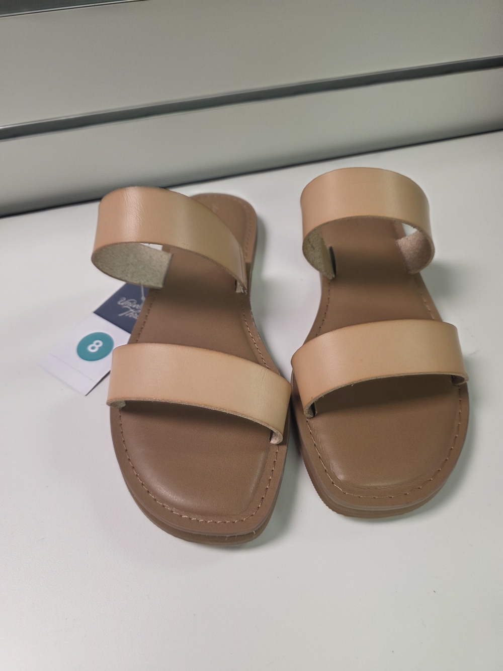 Universal Thread Women's Tan Dual-Strap Slide Sandals